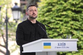 Joint news conference of Ukrainian President and Coalition of Willing leaders in Kyiv