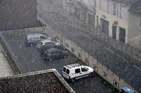 Langon Flooded by Storms and Hail - France