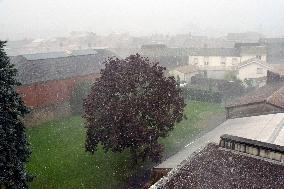 Langon Flooded by Storms and Hail - France