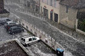 Langon Flooded by Storms and Hail - France