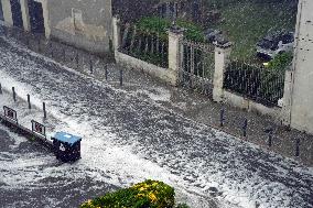 Langon Flooded by Storms and Hail - France