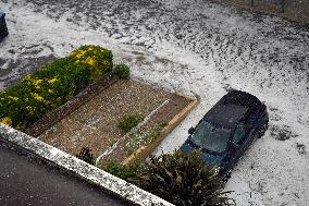 Langon Flooded by Storms and Hail - France