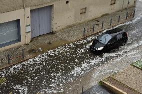 Langon Flooded by Storms and Hail - France