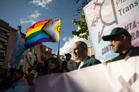 Demonstration for the Trans Law in Madrid