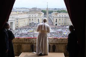 Pope Leo XIV Leads His First Regina Caeli Prayer - Vatican