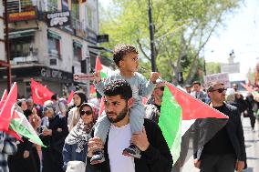 Pro-Palestinian Rally in Istanbul - Turkey