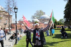 Pro-Palestinian Rally in Istanbul - Turkey