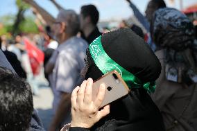 Pro-Palestinian Rally in Istanbul - Turkey