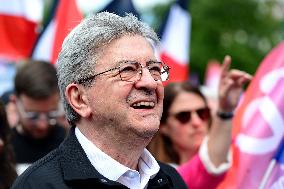 Jean-Luc Melenchon Joins March Against Islamophobia - Paris