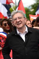Jean-Luc Melenchon Joins March Against Islamophobia - Paris