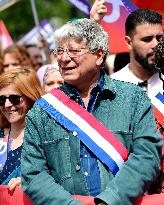 Jean-Luc Melenchon Joins March Against Islamophobia - Paris