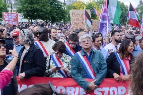 Jean-Luc Melenchon Joins March Against Islamophobia - Paris