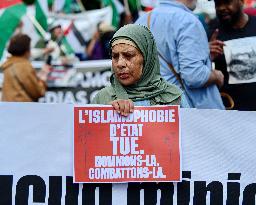 Jean-Luc Melenchon Joins March Against Islamophobia - Paris