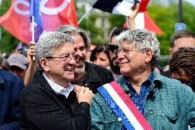 Jean-Luc Melenchon Joins March Against Islamophobia - Paris