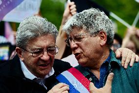 Jean-Luc Melenchon Joins March Against Islamophobia - Paris