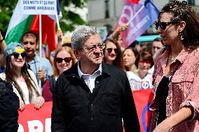 Jean-Luc Melenchon Joins March Against Islamophobia - Paris