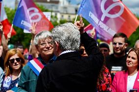 Jean-Luc Melenchon Joins March Against Islamophobia - Paris