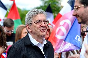 Jean-Luc Melenchon Joins March Against Islamophobia - Paris