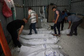 Funeral of Palestinians Killed in Israeli Strikes - Palestine