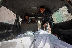 Funeral of Palestinians Killed in Israeli Strikes - Palestine