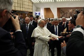 Pope Leo XIV Meets Representatives of The Media - Vatican