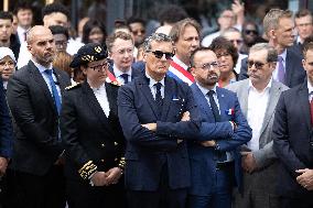 President Macron Visits EssilorLuxottica Laboratory - Wissous