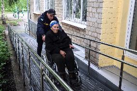 Evacuation transit centre in Kharkiv