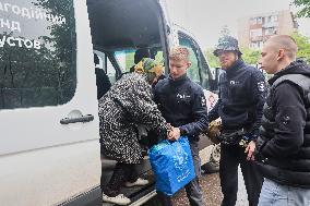 Evacuation transit centre in Kharkiv