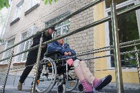 Evacuation transit centre in Kharkiv