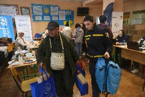 Evacuation transit centre in Kharkiv