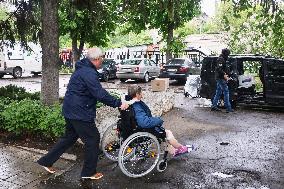 Evacuation transit centre in Kharkiv