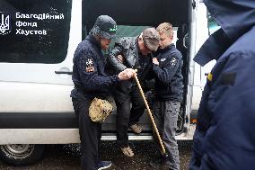 Evacuation transit centre in Kharkiv