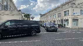 Convoy Carrying Kim Kardashian Leaves The Airport - Paris
