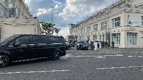 Convoy Carrying Kim Kardashian Leaves The Airport - Paris