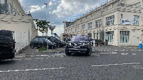 Convoy Carrying Kim Kardashian Leaves The Airport - Paris