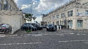 Convoy Carrying Kim Kardashian Leaves The Airport - Paris