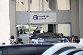 Atmosphere Upon The Arrival Of Kim Kardashian At Le Bourget