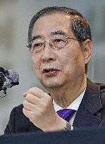 South Korea's former Prime Minister Han