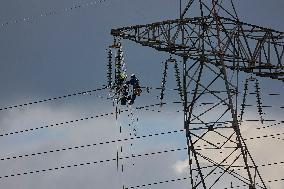 High-Voltage Line Installed for Data4 Data Center - Marcoussis