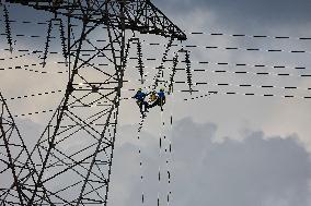 High-Voltage Line Installed for Data4 Data Center - Marcoussis