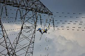 High-Voltage Line Installed for Data4 Data Center - Marcoussis