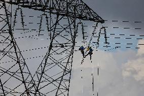 High-Voltage Line Installed for Data4 Data Center - Marcoussis