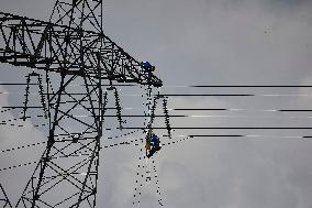 High-Voltage Line Installed for Data4 Data Center - Marcoussis