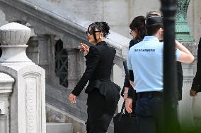 Kim Kardashian Arrives at Paris Courthouse for Robbery Trial Testimony