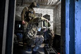 Ukrainian UAV pilots operate Domakha reconnaissance drone in Donetsk region