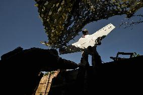 Ukrainian UAV pilots operate Domakha reconnaissance drone in Donetsk region