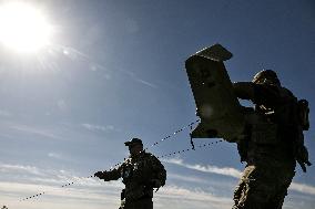Ukrainian UAV pilots operate Domakha reconnaissance drone in Donetsk region