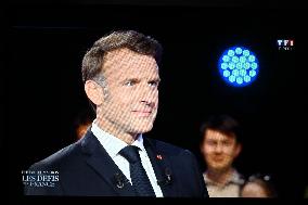 President Macron Speaks On French Television - Paris