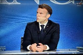 President Macron Speaks On French Television - Paris