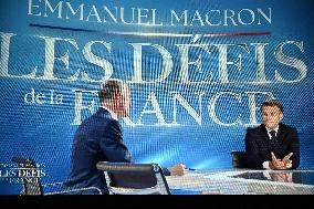 President Macron Speaks On French Television - Paris